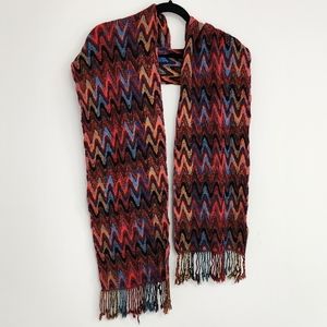 Colorful zigzag pattern silk and viscose colorful womens scarf